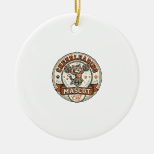 Cheerleading Mascot Cat Cheerleading Mascot Cat Vi Ceramic Ornament