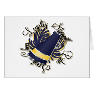 Cheerleading Navy and Yellow Qualities Card