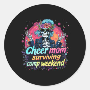 Cheerleading Parent Coffee Cheer Mom Surviving Com Classic Round Sticker