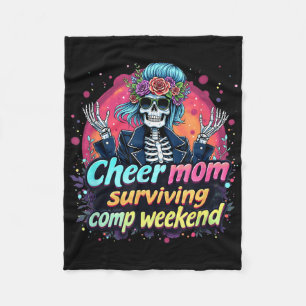 Cheerleading Parent Coffee Cheer Mom Surviving Com Fleece Blanket
