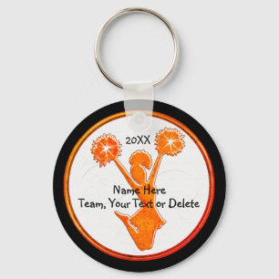 Cheerleading Party Favours YOUR TEXT, TEAM COLORS Keychain