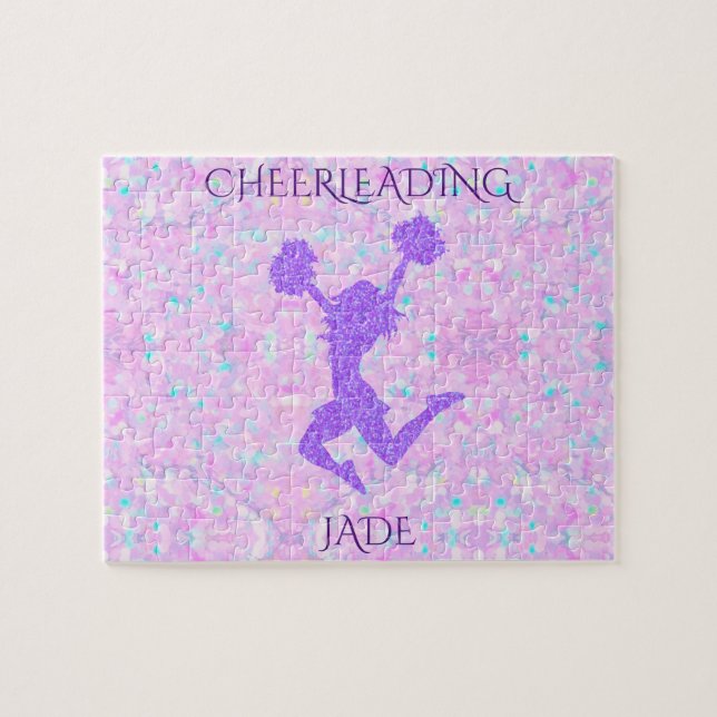 Cheerleading pastel puzzle with personalized name (Horizontal)
