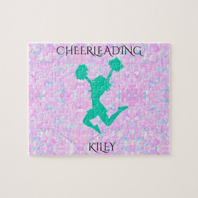 Cheerleading pastel puzzle with personalized name (Horizontal)