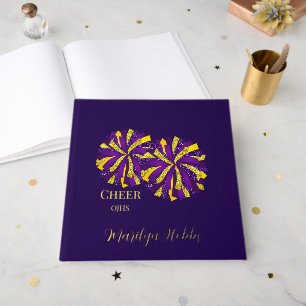 Cheerleading Pom Poms Personalized Foil Scrapbook Guest Book