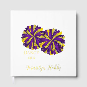 Cheerleading Pom Poms Personalized Foil Scrapbook Guest Book