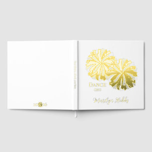 Cheerleading Pom Poms Personalized Foil Scrapbook Guest Book