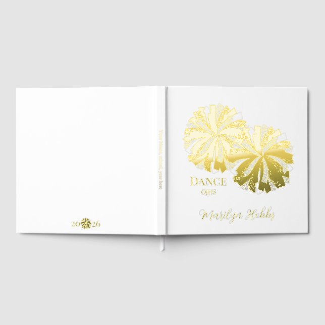 Cheerleading  Pom Poms Personalized Foil Scrapbook Guest Book (Full)