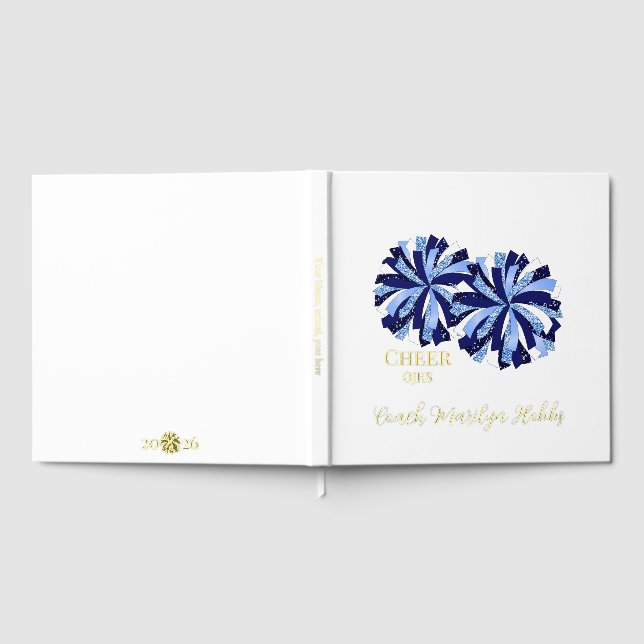 Cheerleading Pom Poms Personalized Foil Scrapbook Guest Book (Full)