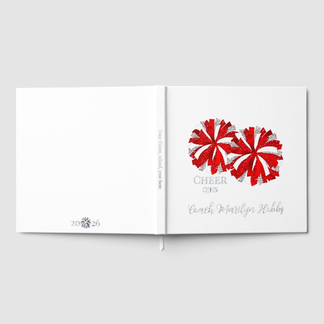 Cheerleading Pom Poms Personalized Foil Scrapbook Guest Book (Full)