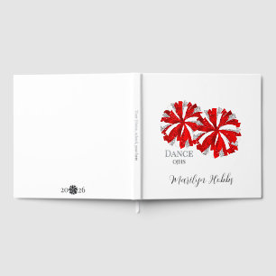 Cheerleading Pom Poms Personalized Foil Scrapbook Guest Book