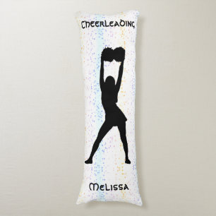 Cheerleading Rainbow Confetti Personalized   Body Pillow