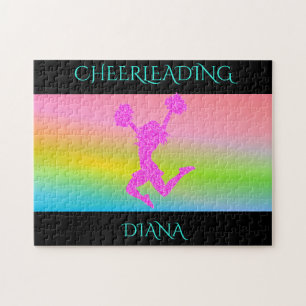 Cheerleading rainbow puzzle with personalized name