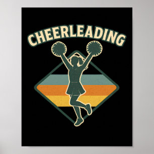Cheerleading Retro Vintage Silhouette  Poster