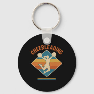 Cheerleading Silhouette Retro Vibes Keychain