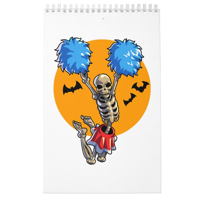 Cheerleading Skeleton Halloween Cheer Mom Girls Wo Calendar (Cover)