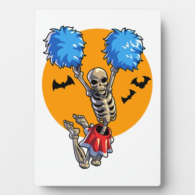 Cheerleading Skeleton Halloween Cheer Mom Girls Wo Plaque (Front)