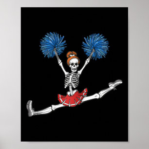 Cheerleading Skeleton Halloween Cheer Skeleton Che Poster