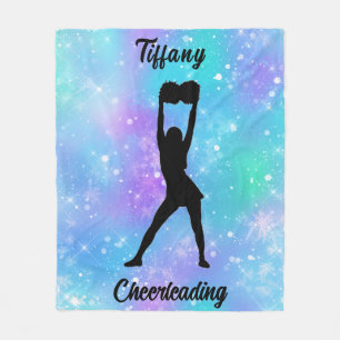 Cheerleading Snowflake Colour Blast with Her Name Fleece Blanket