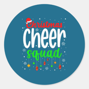 Cheerleading Srts Lover Christmas Cheer Squad  Classic Round Sticker