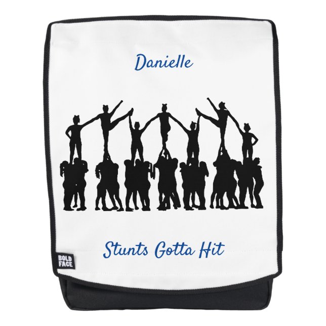 Cheerleading "Stunts Gotta Hit" Backpack (Front)