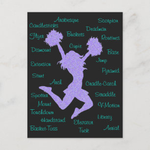 Cheerleading Terms Typography Postcard