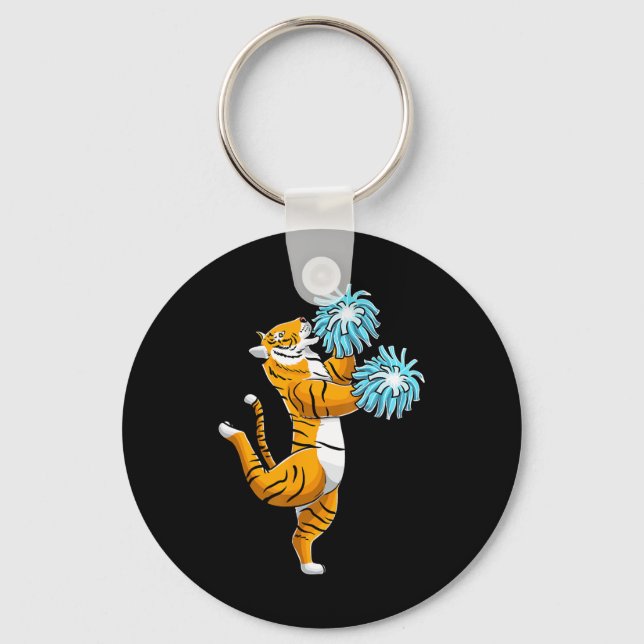Cheerleading Tiger Cheerleader Cheer Squad  Keychain (Front)