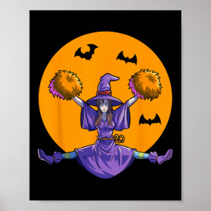 Cheerleading Witch Halloween Women Girls Cheer Hal Poster