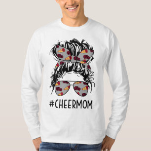 Cheermom Cheer Mom Cheerleader Mom Messy Bun Mothe T-Shirt