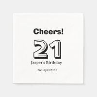 Cheers 21 birthday bold letter name boy man gifts