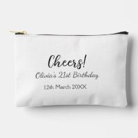 Cheers 21st birthday add name date simple minimal 