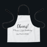 Cheers 21st birthday add name date simple minimal  apron<br><div class="desc">Design</div>