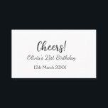 Cheers 21st birthday add name date simple minimal  business card<br><div class="desc">Design</div>