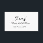 Cheers 21st birthday add name date simple minimal  business card<br><div class="desc">Design</div>
