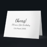 Cheers 21st birthday add name date simple minimal  card<br><div class="desc">Design</div>