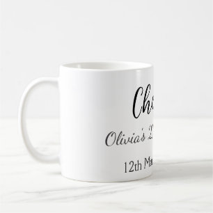 Cheers 21st birthday add name date simple minimal coffee mug
