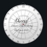 Cheers 21st birthday add name date simple minimal dartboard<br><div class="desc">Design</div>