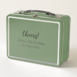 Cheers 21st birthday add name date simple minimal  metal lunch box<br><div class="desc">Design</div>