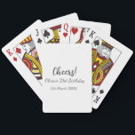 Cheers 21st birthday add name date simple minimal  playing cards<br><div class="desc">Design</div>