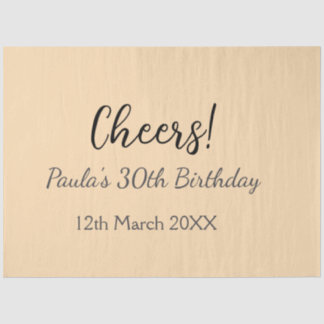 Cheers 30th birthday add name date simple minimal  tissue paper