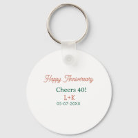 Cheers 40 happy anniversary orange green name date