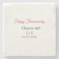 Cheers 40 happy anniversary orange green name date