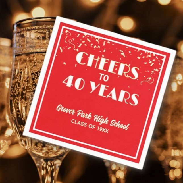 Cheers! 40 Year Class Reunion  Napkin (Creator Uploaded)