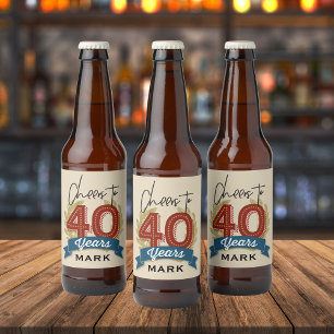 Cheers 40th Birthday Beer Label