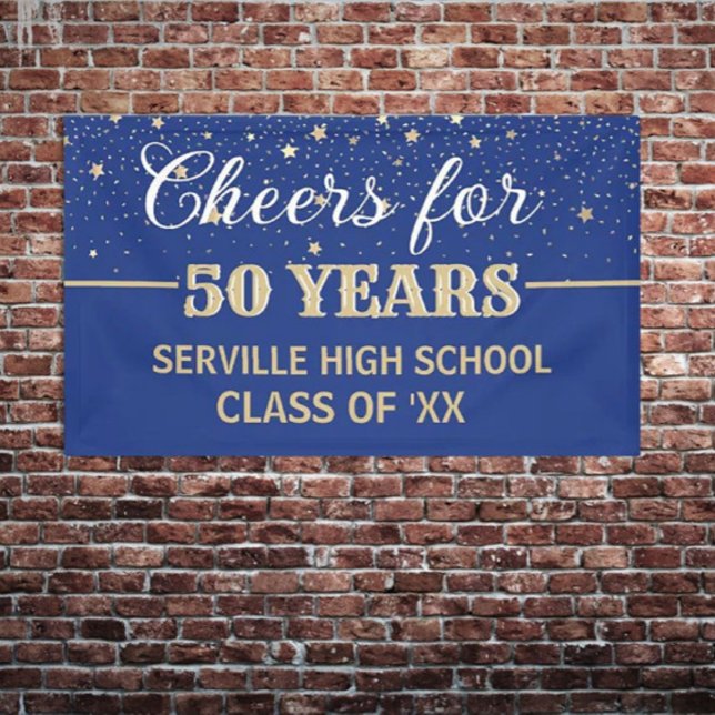 CHEERS 50 ans ! Bannière Réunion de classe PERSONN (Créateur téléchargé)