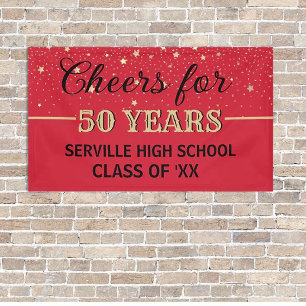 CHEERS 50 Years! CUSTOM Class Reunion banner