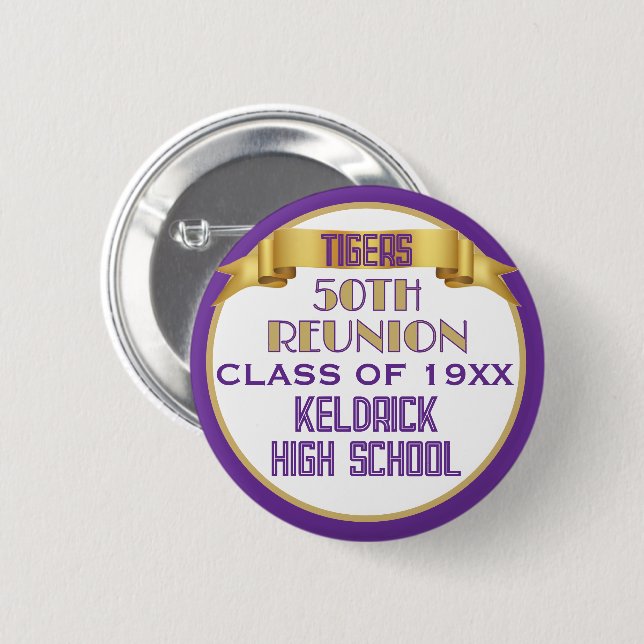 Cheers! 50th Class Reunion custom  2 Inch Round Button (Front & Back)