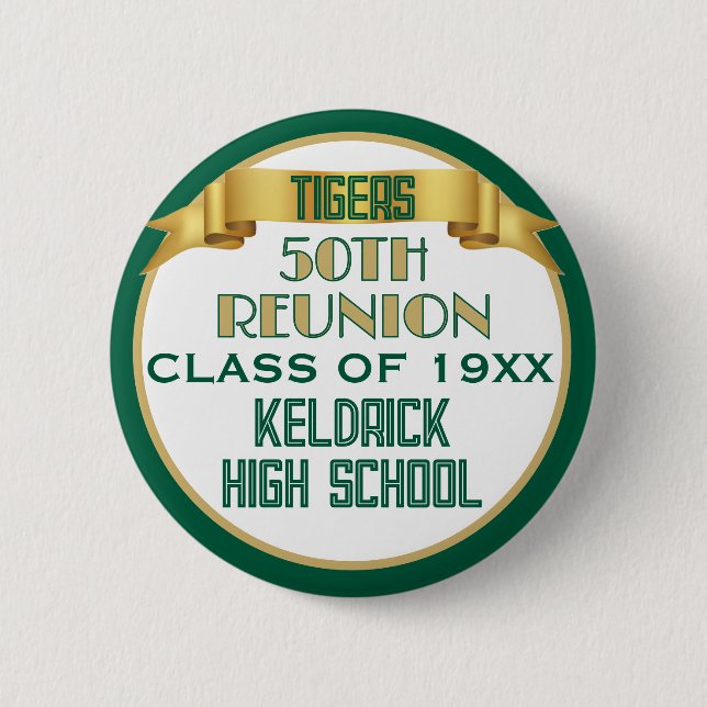 Cheers! 50th Class Reunion custom  Button (Front)