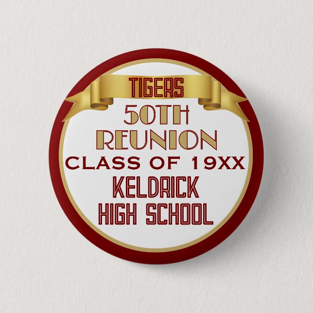 Cheers! 50th Class Reunion custom  Button (Front)
