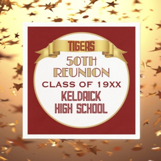 Cheers! 50th Class Reunion custom  party Napkin (Creator Uploaded)