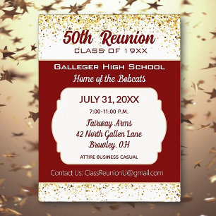 Cheers! 50th Class Reunion Invitation Postcard